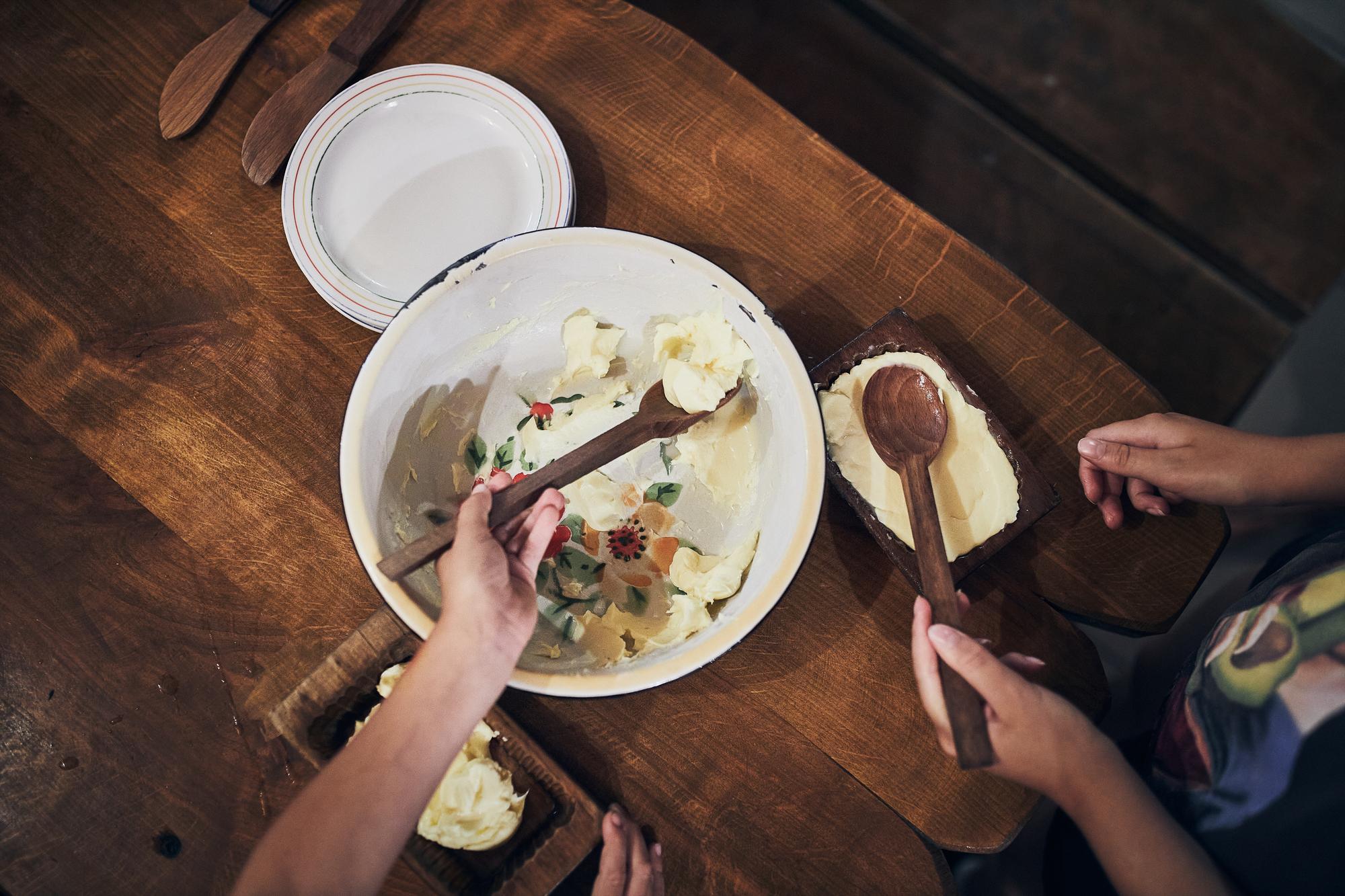Rustic plated sharing dish on table